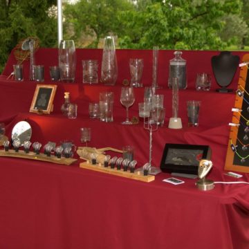 Stand de Patrice Gravure à la rencontre de l'artisanat d'art à Virelade