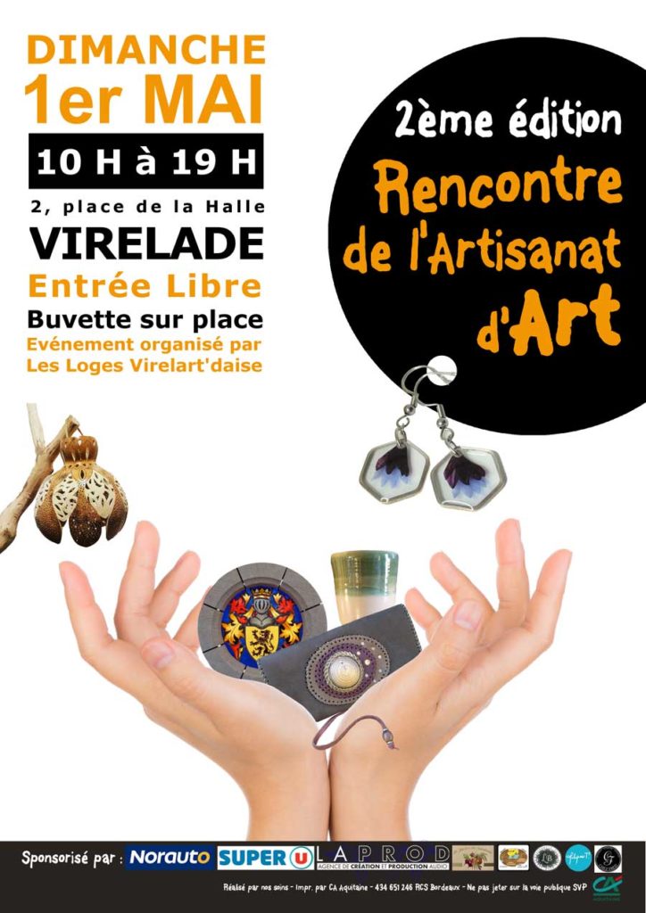 Affiche Rencontre de l'artisanat d'art - 2ème édition - Dimanche 1er mai à Virelade - Les Loges Virelartdaise