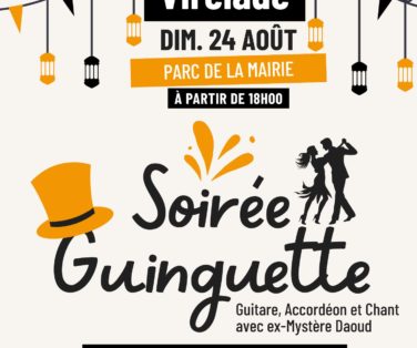 Affiche Soirée Guinguette du 27 Août - Les loges Virelartdaise - Virelade