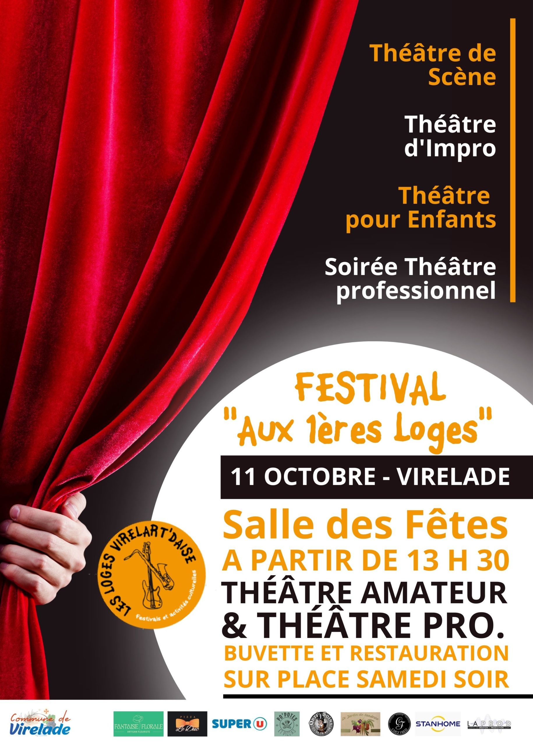 Affiche Festival de théâtre Aux 1ères Loges à Virelade - Les Loges Virelart'daise