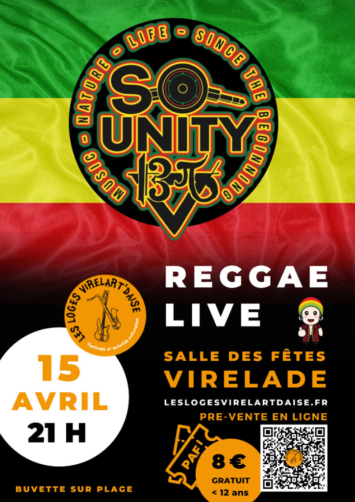 Affiche Concert Reggae S.O Unity - Les Loges Virelartdaise