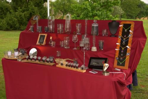 Stand de Patrice Gravure à la rencontre de l'artisanat d'art à Virelade