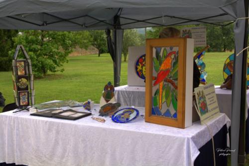 Stand de vitrail à la rencontre de l'artisanat d'art de Virelade