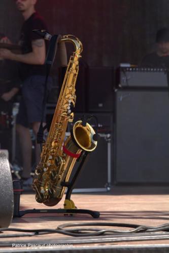 Saxo de Madame Rouge au Festival Musica Vir'Live de Virelade