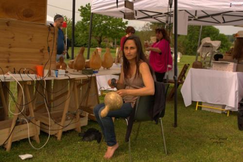 Démo sculpture 2 Calebasse - Calabazalie - Rencontre de l'Artisanat d'Art - Les Loges Virelart'daise